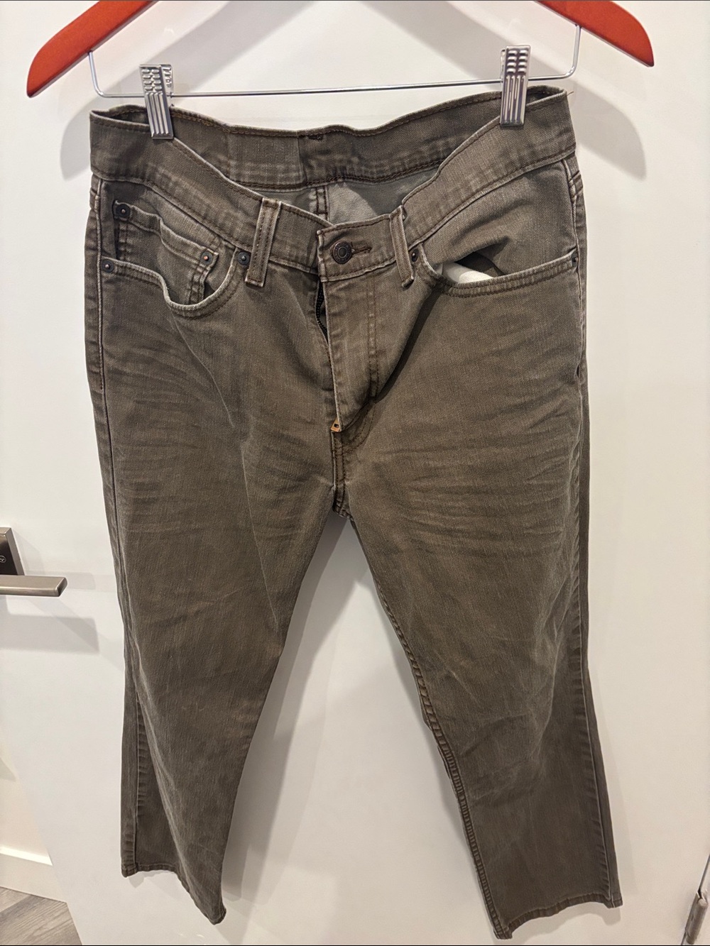 Levi Men's 34x29 Brown/green Slim Straight Jeans